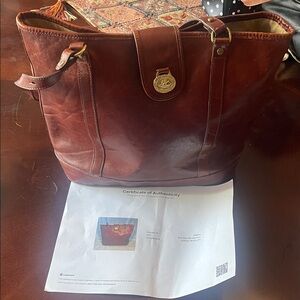 Brahmin Vintage neon leather shoulder bag